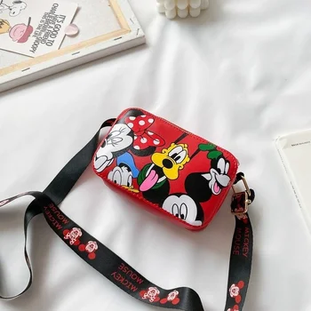 Новата модерна детска чанта-месинджър Disney с Мики на рамото, по-Голямата Голям Нагрудная чанта Премиум Луксозна Марка Детски Поясная чанта 4