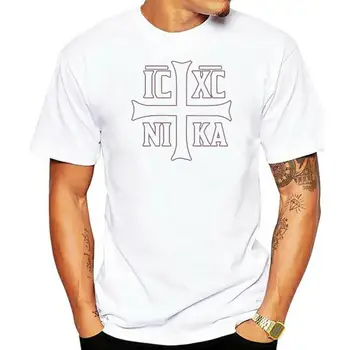Лятна Православна Тениска с изображение на Христос Ic Xc Nika, Подарък Тениска, за Мъже с Хумористичен Мъжка Тениска 2020, по-Големи Размери, S-5xl 0